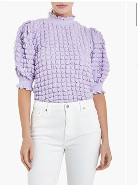New with Tags English Factory Textured Mock Neck Top Sz S